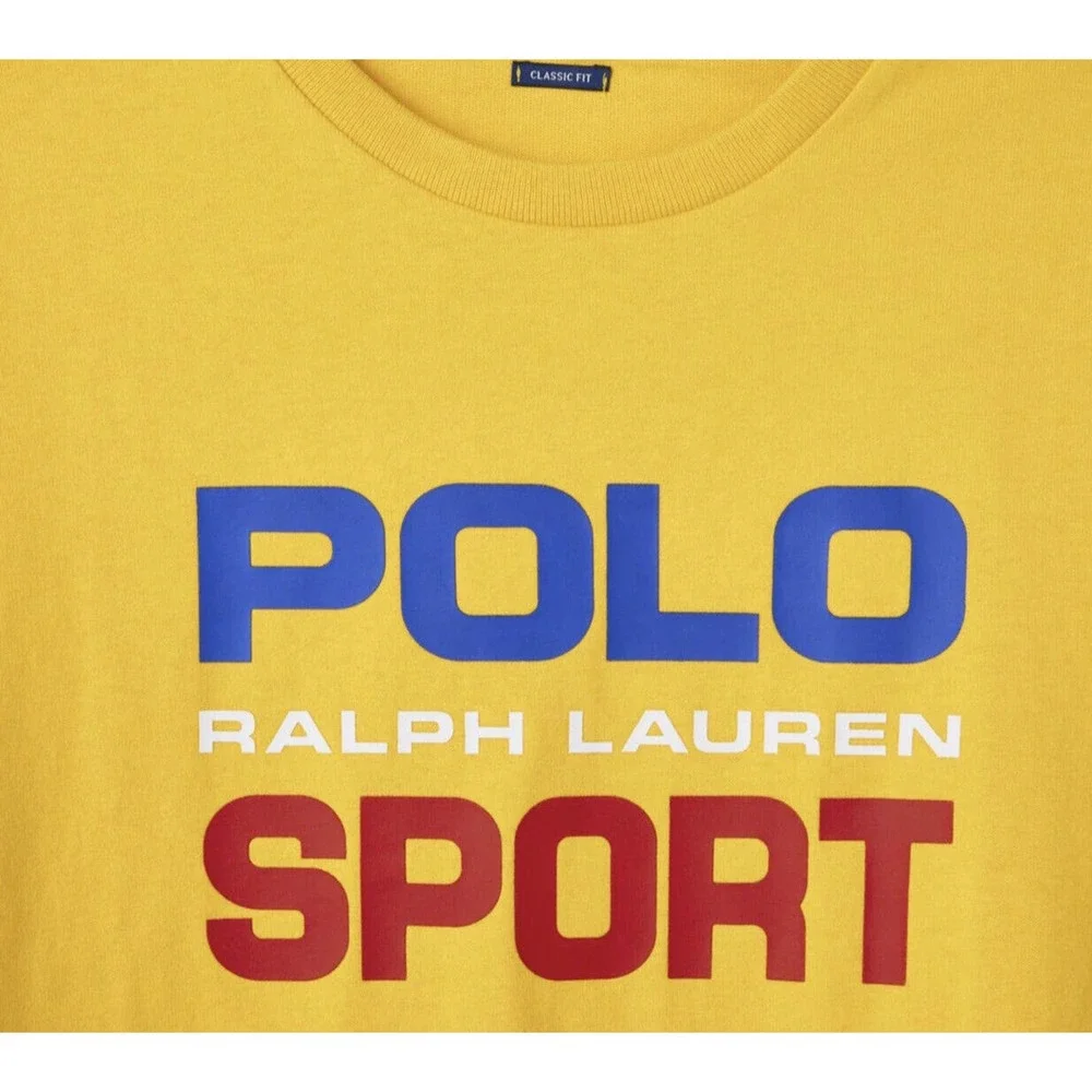 Polo‎ Ralph Lauren POLO Sport T-Shirt Crew Classic Fit Men Size Small Yellow New